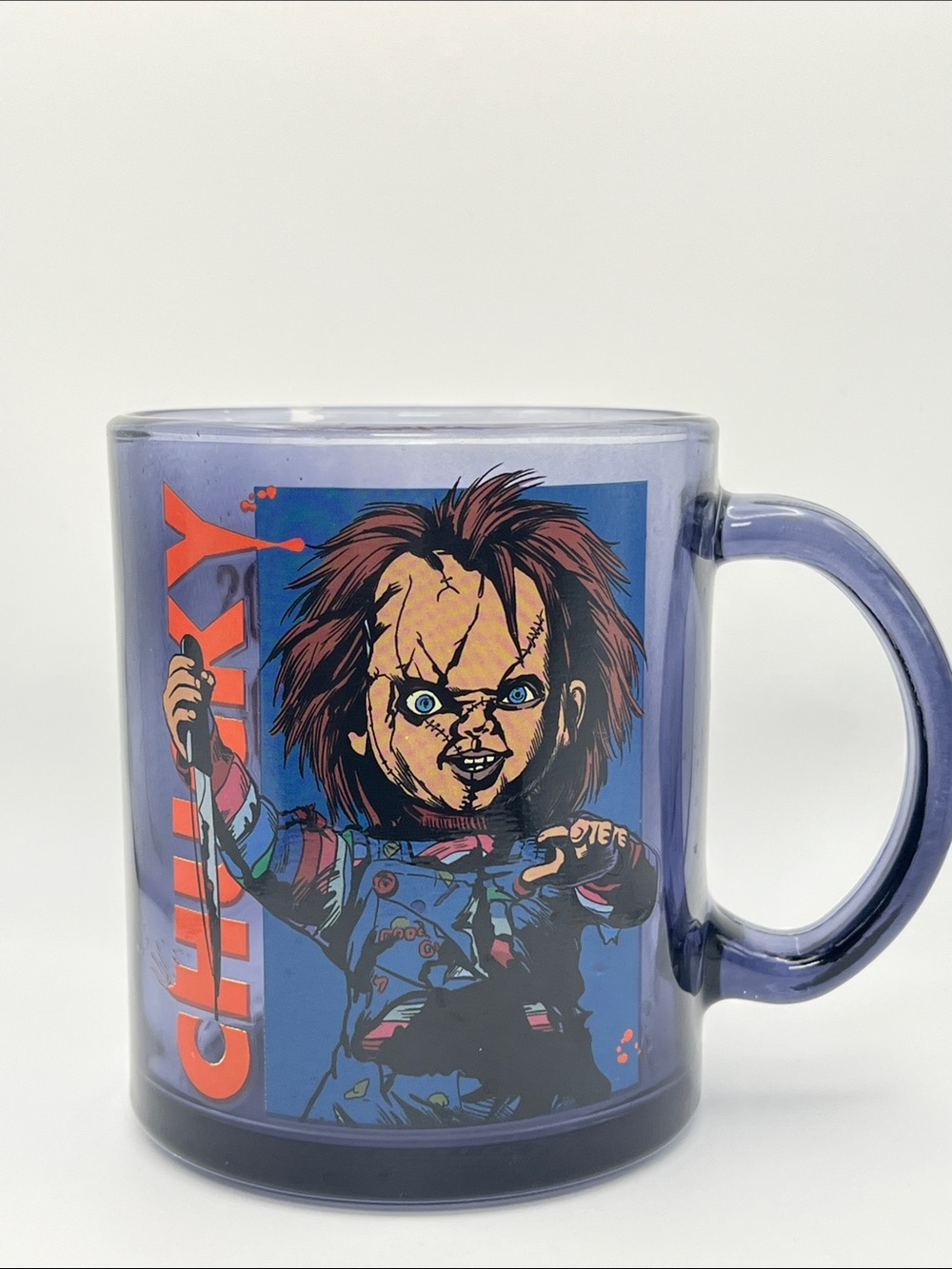 Chucky Graphic Mug in Translucent Purple